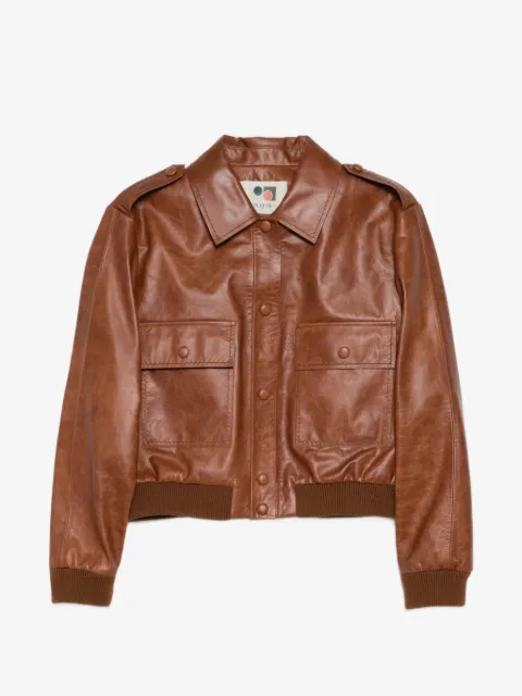 Ports 1961 patch pocket leather jacket