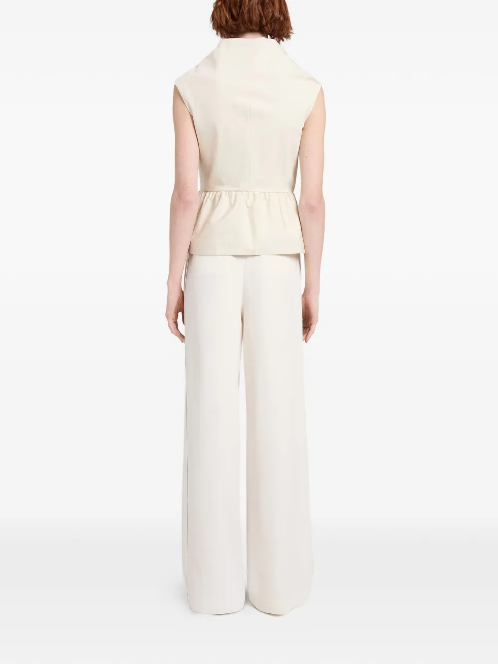 Ports 1961 Gedrapeerde peplum top Beige