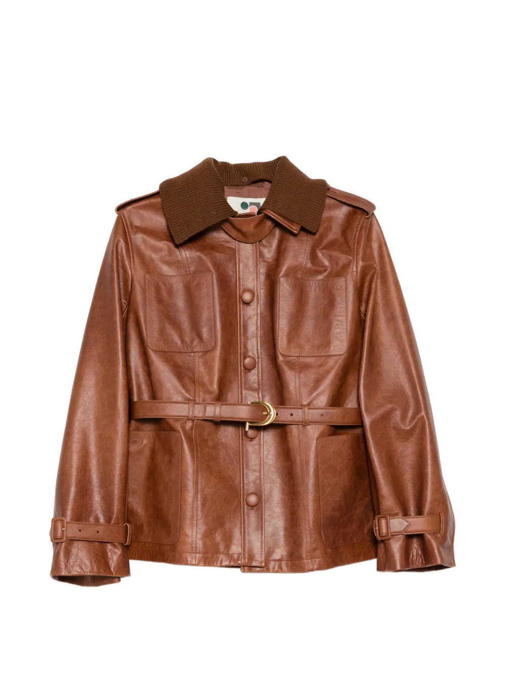 Ports 1961 Lederjacke mit Gürtel - Braun