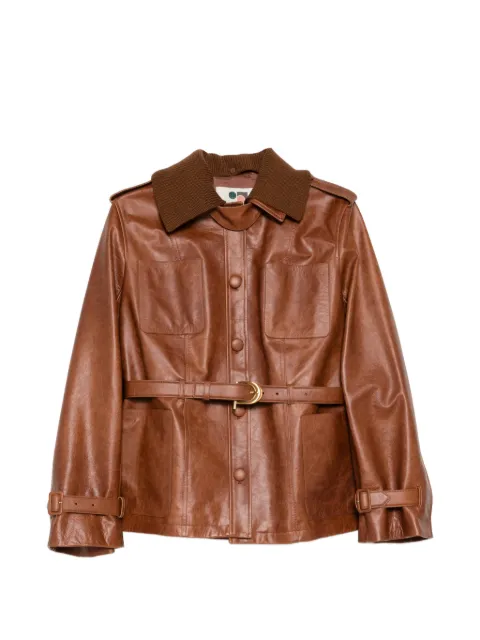 Ports 1961 belted leather jacket