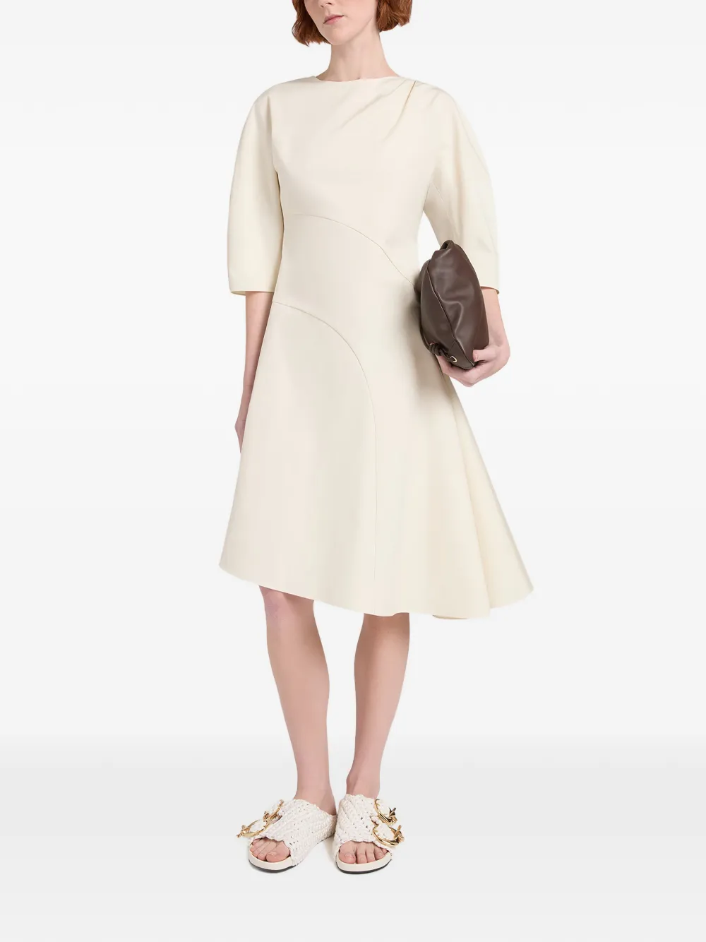 Ports 1961 Jurk met asymmetrische vlakken Beige