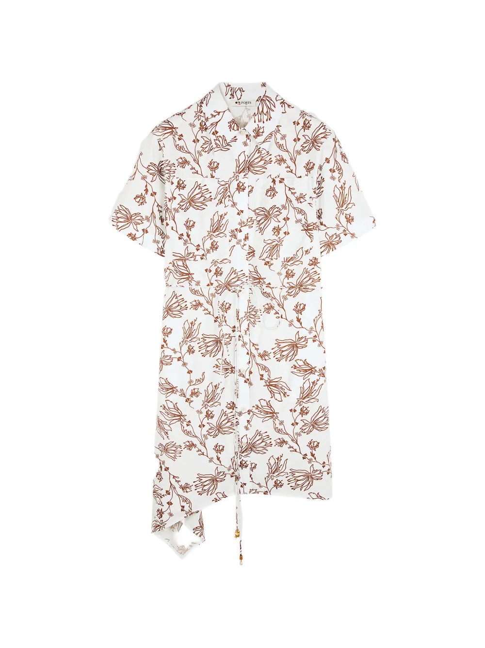 Ports 1961 asymmetric floral midi dress - Bianco