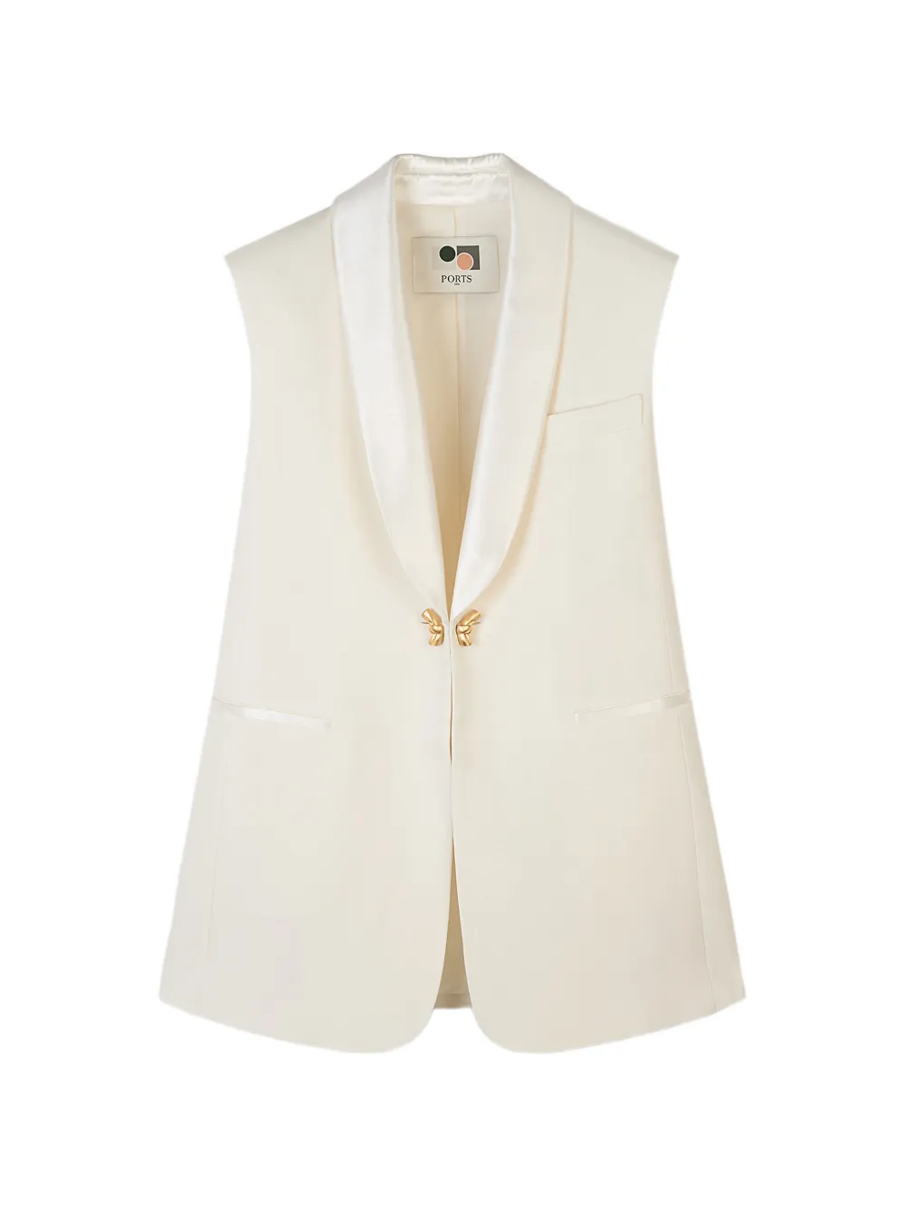 Ports 1961 shawl-collar sleeveless blazer - Toni neutri