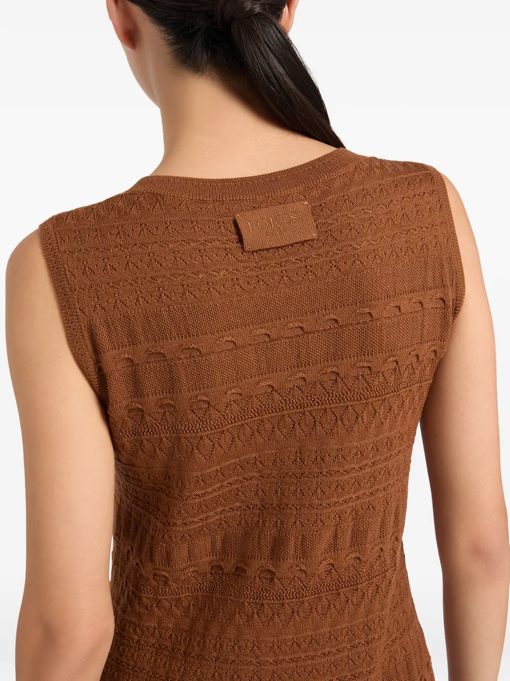 Ports 1961 Gebreide midi-jurk Bruin
