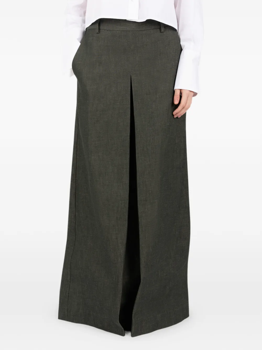 Société Anonyme Victoria front-slit maxi skirt - Verde