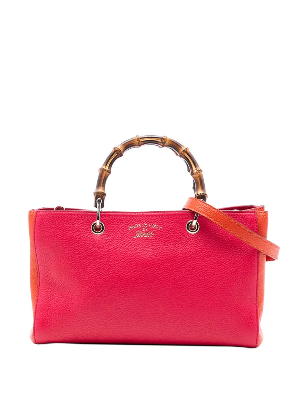 Gucci Pre-Owned 2016-2025 Medium Bicolor Calfskin Bamboo Shopper satchel - Rosa