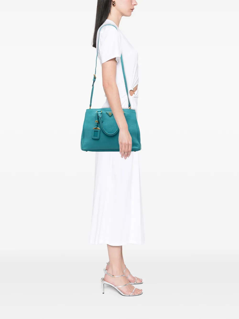  Prada Pre-owned Sac à Bandoulière Open En Cuir Vitello Daino (2010-2025) - Bleu 
