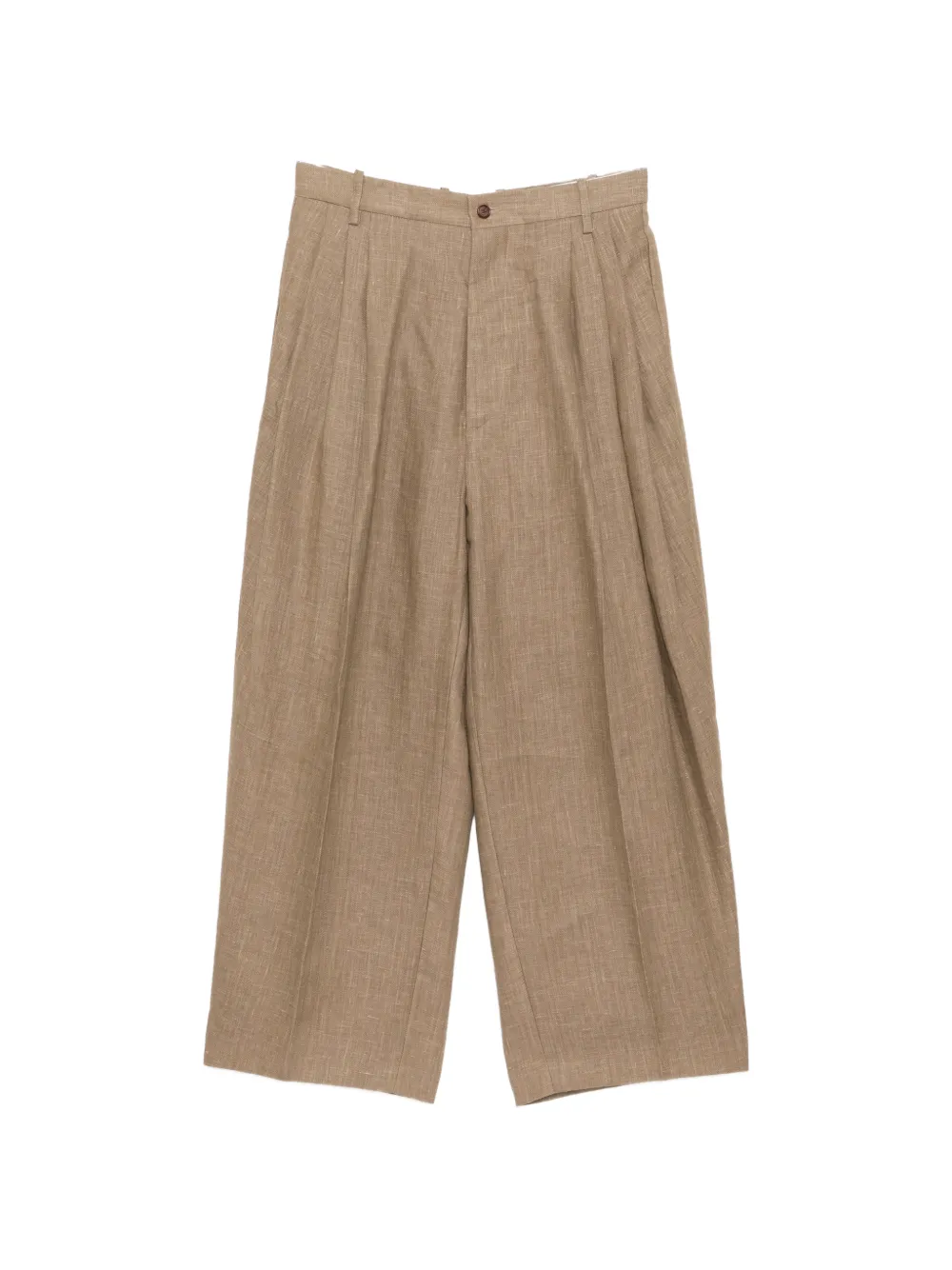 Hed Mayner Pleated Wide-leg Trousers In Brown