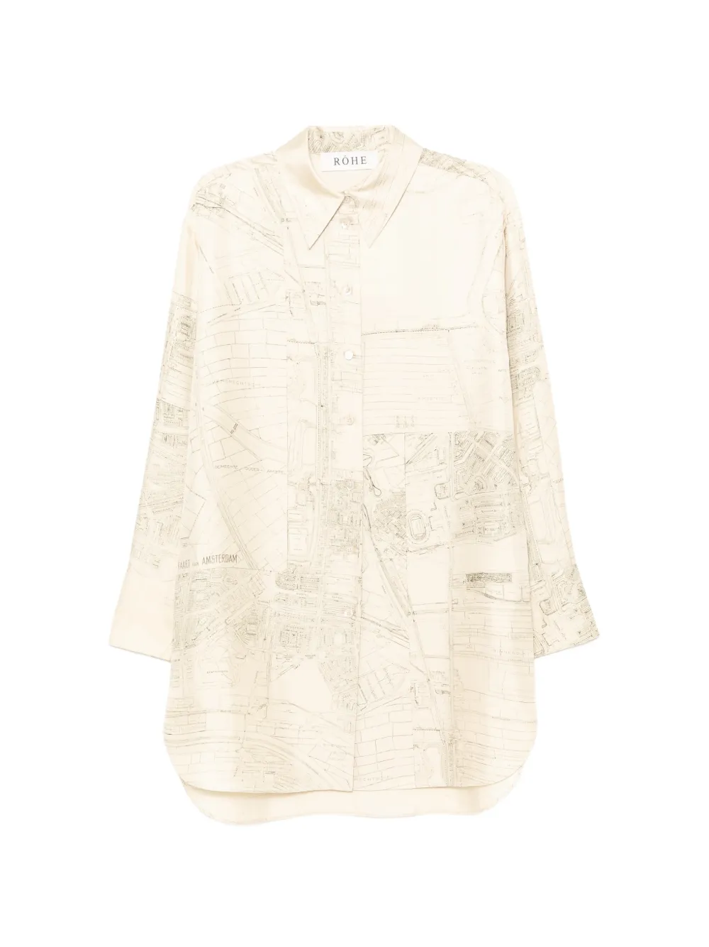 Róhe map-print shirt - Neutrals