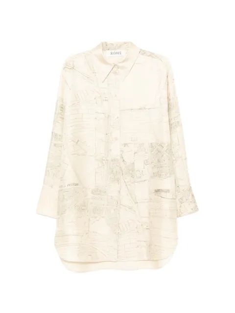 Róhe camisa con mapa estampado