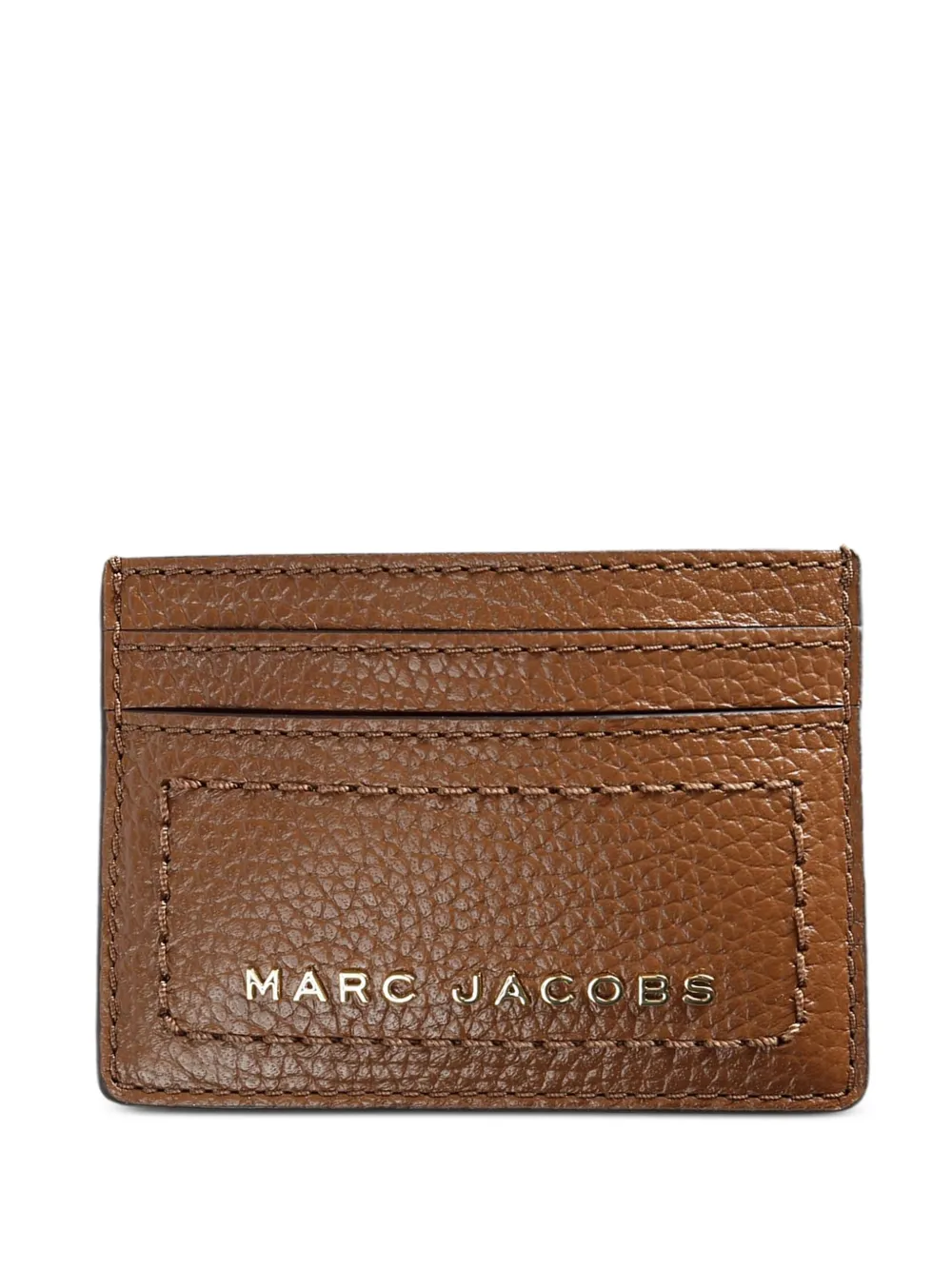 Marc Jacobs logo-lettering leather card holder - Marrone