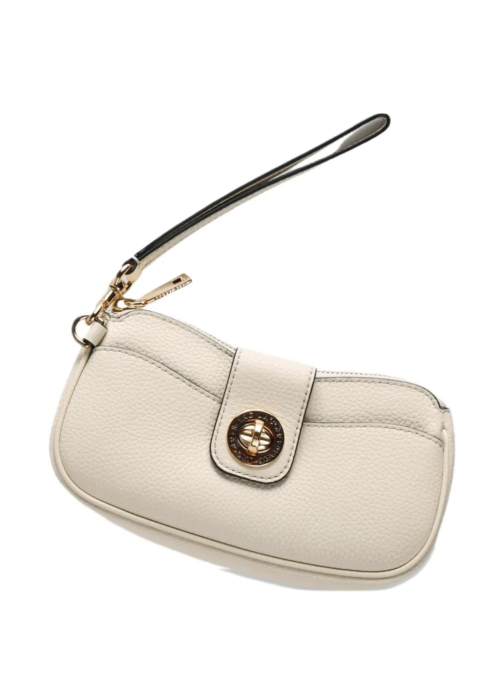 Marc Jacobs turnlock leather clutch bag - Toni neutri