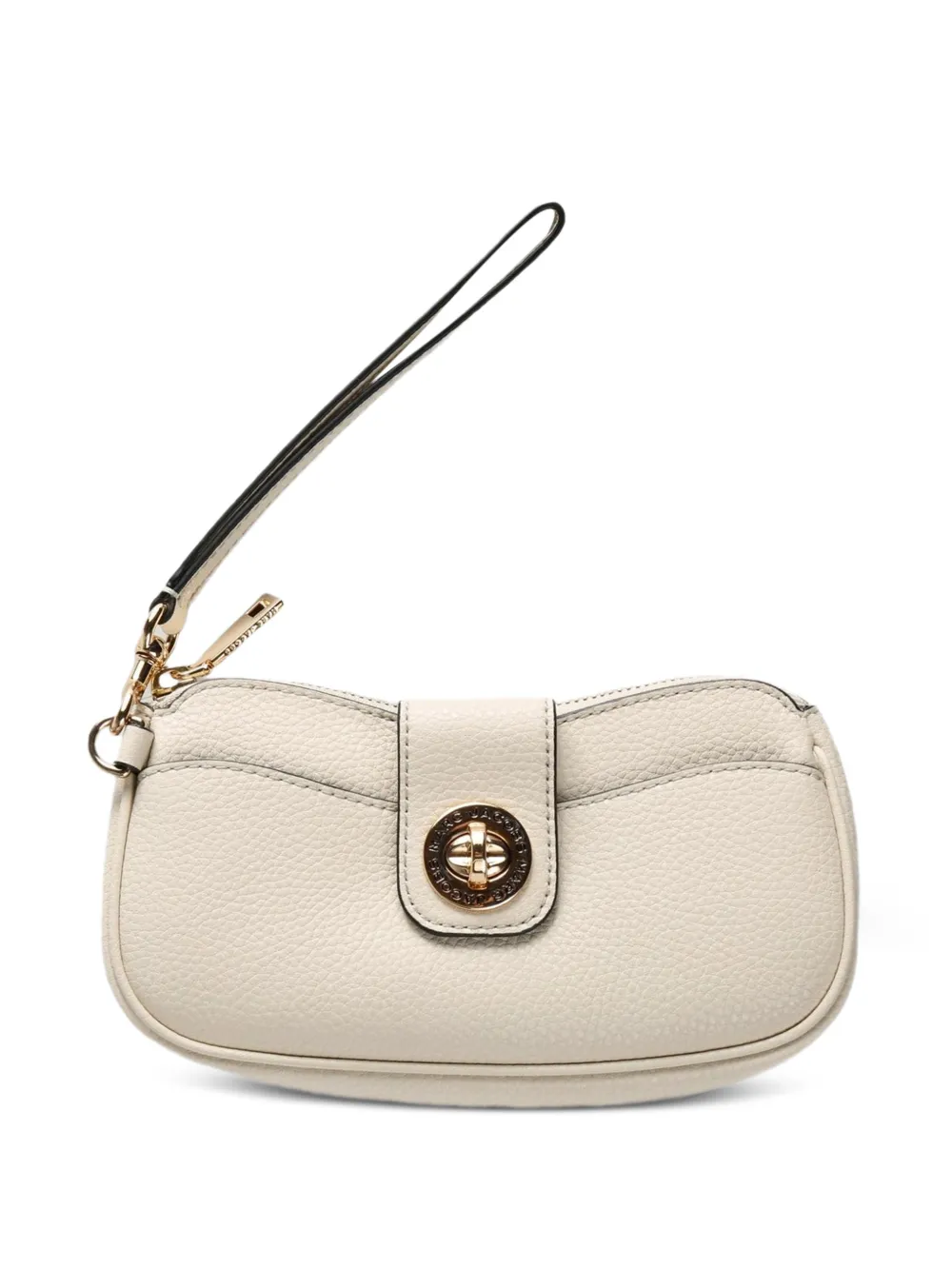 Marc Jacobs turnlock leather clutch bag - Toni neutri