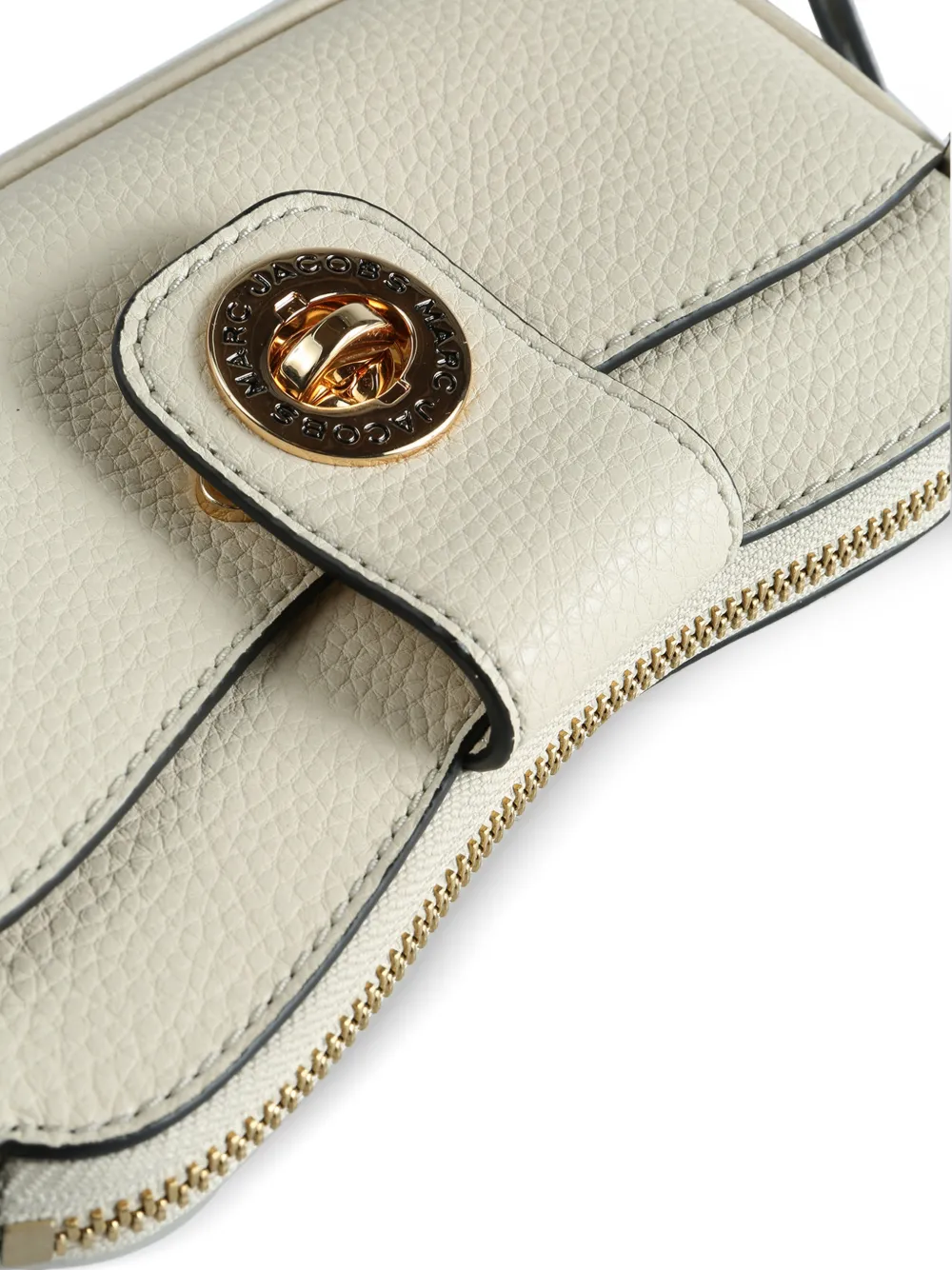  Marc Jacobs Turnlock Leather Clutch Bag - Neutrals 