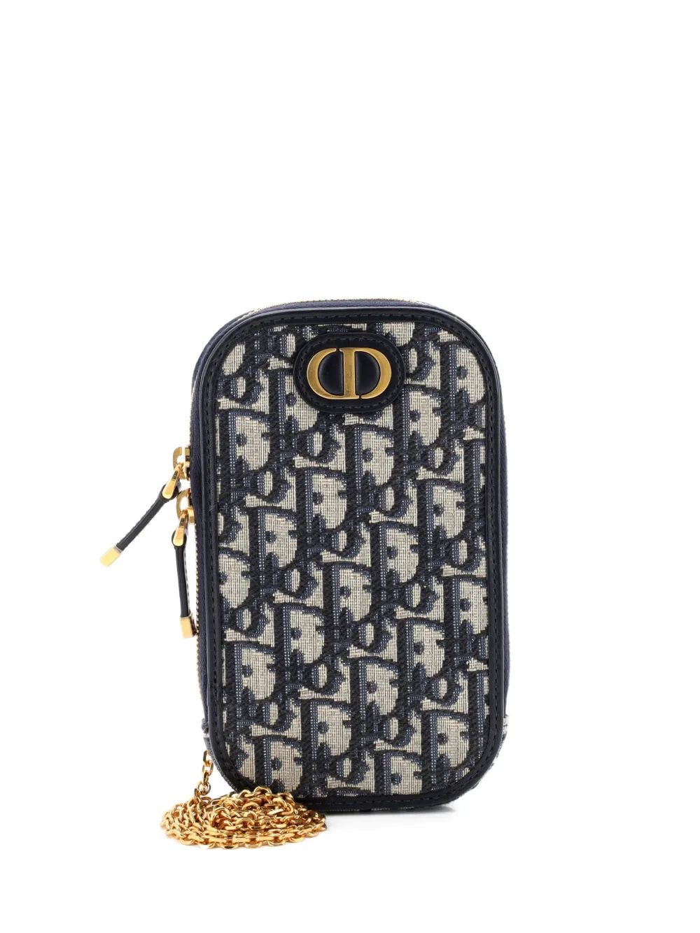 Christian Dior Pre-Owned 30 Montaigne Phone Holder on Chain Oblique Canvas crossbody bag - Blu