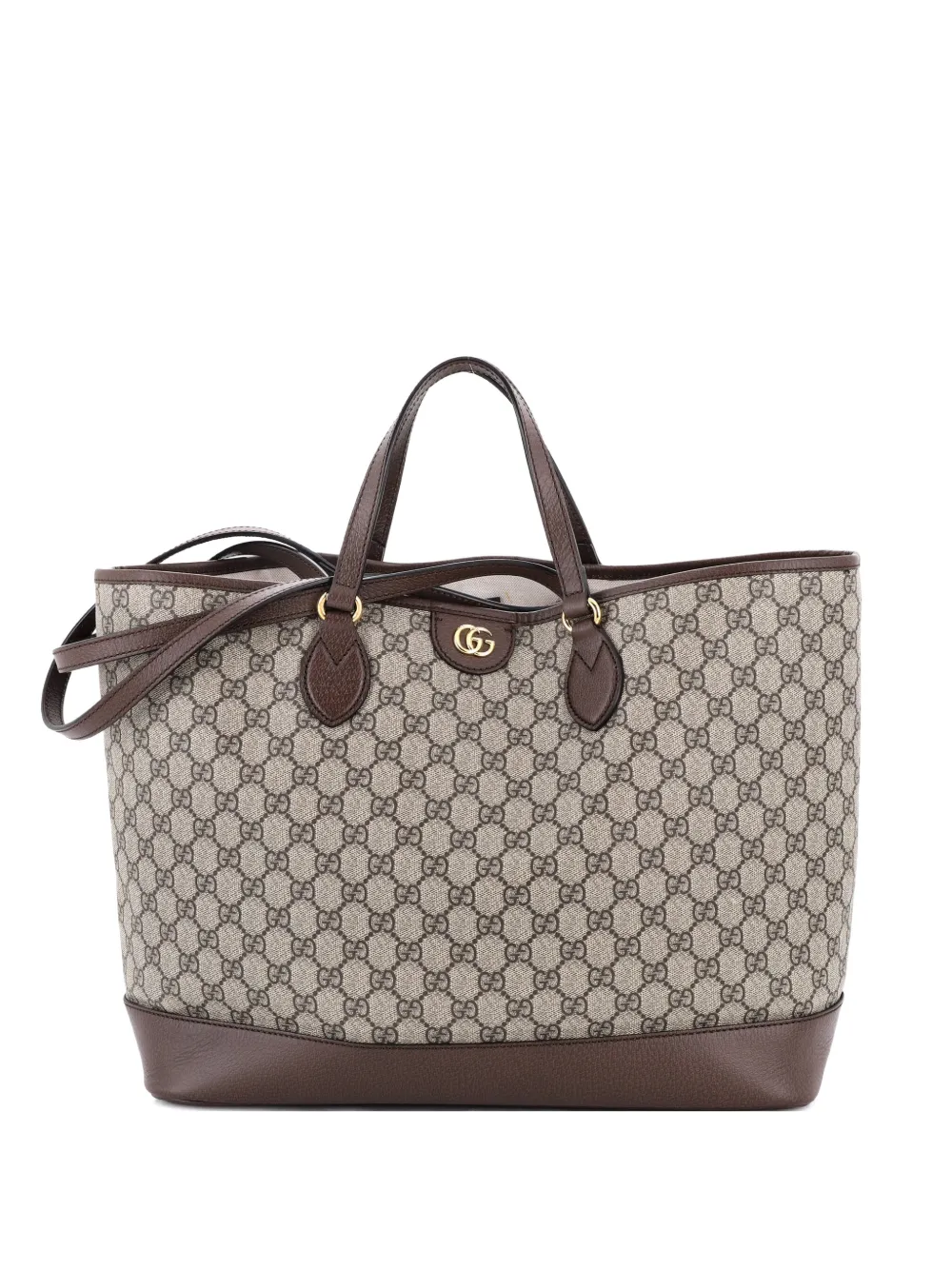 Gucci Pre-Owned Ophidia Top Handle Shopping GG Coated Canvas and Leather Medium tote bag – Brown
