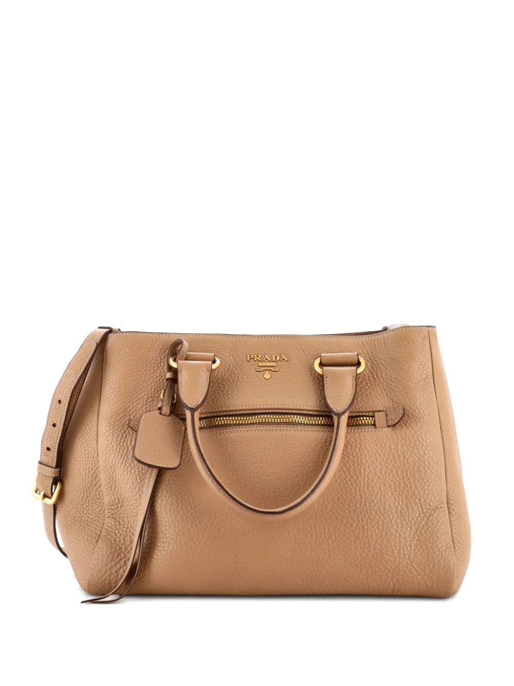 Prada Pre-Owned Front Pocket Convertible Tote Vitello Phenix Medium shoulder bag - Marrone