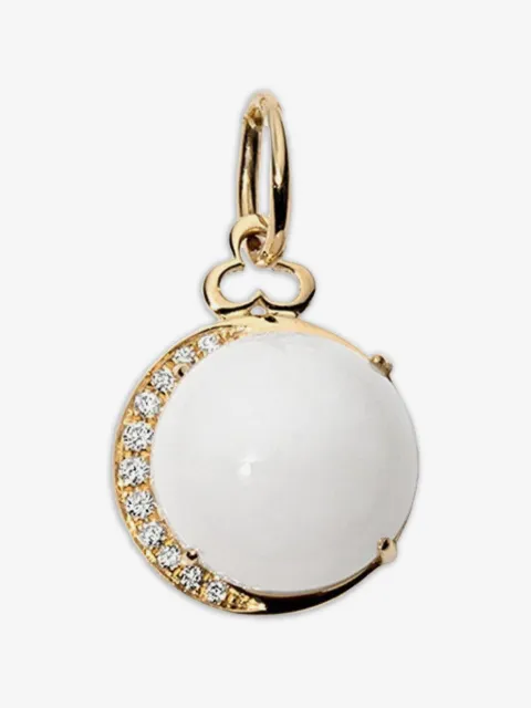 DEVON WOODHILL Moon agate and diamond pendant