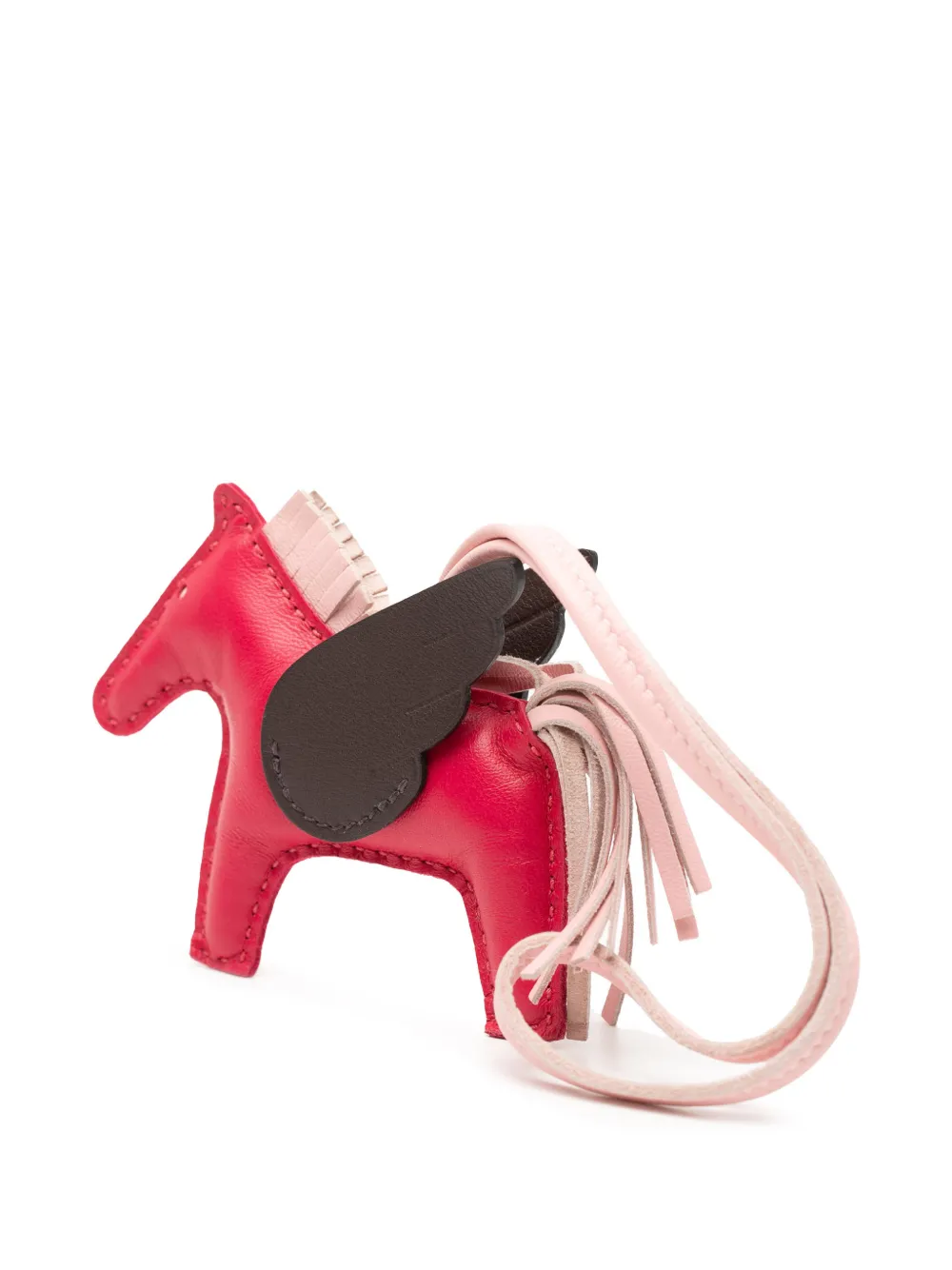 Hermès Pre-Owned 2021 Milo Lambskin and Swift Grigri Rodeo Pegase Bag Charm PM key chain - Rosa