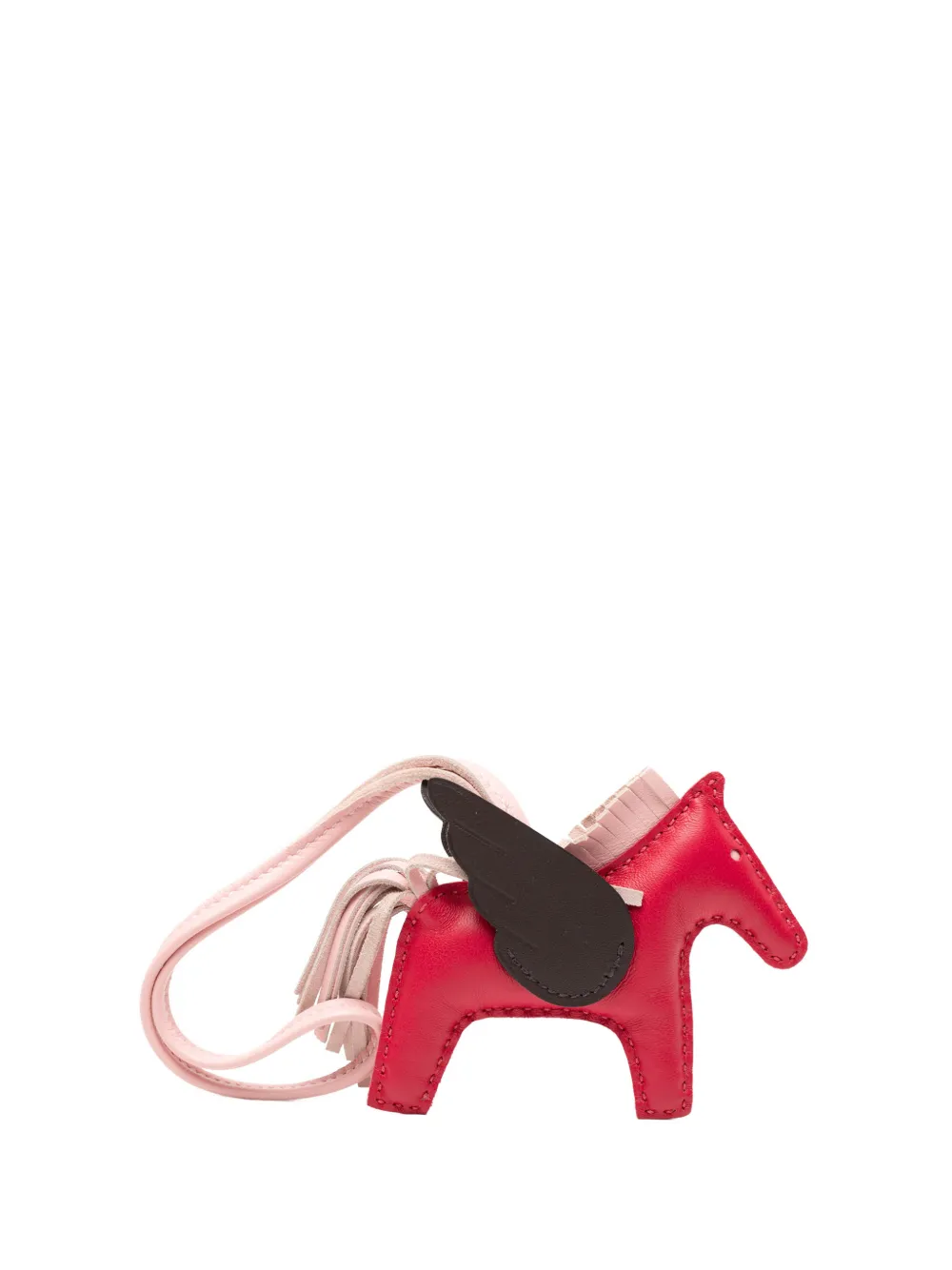 Hermès Pre-Owned 2021 Milo Lambskin and Swift Grigri Rodeo Pegase Bag Charm PM key chain - Rosa
