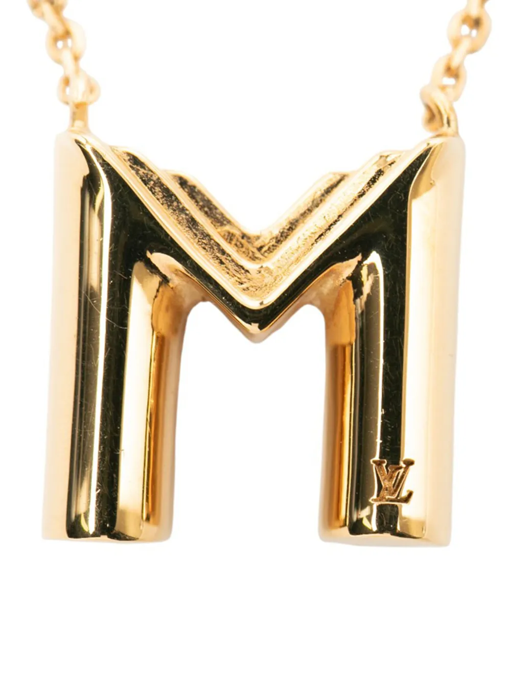 Louis Vuitton Pre-Owned 2016 Gold Plated LV and Me Letter M Necklace costume necklace - Oro