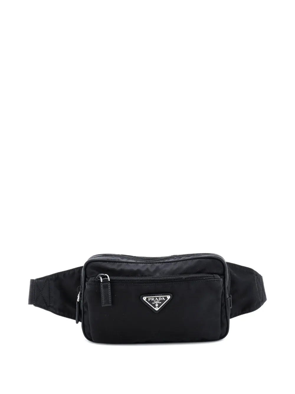 Prada Pre-Owned Front Pocket Re-Nylon with Saffiano Leather belt bag - Nero