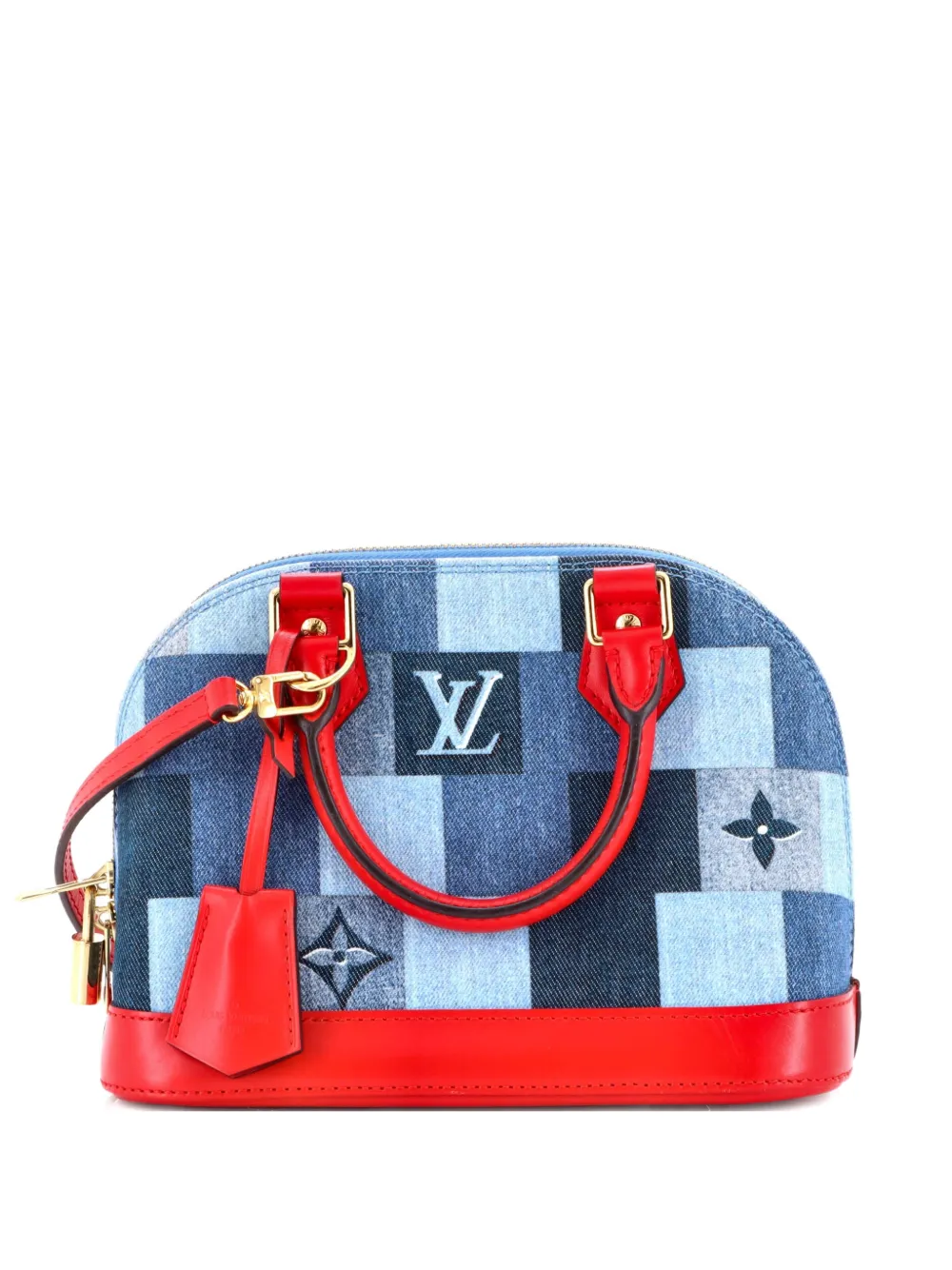 Louis Vuitton Pre-Owned Alma Handbag Damier and Monogram Patchwork Denim BB satchel - Blu