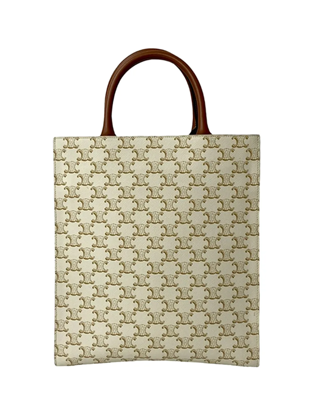 2021 Small Triomphe Coated Canvas Vertical Cabas Satchel