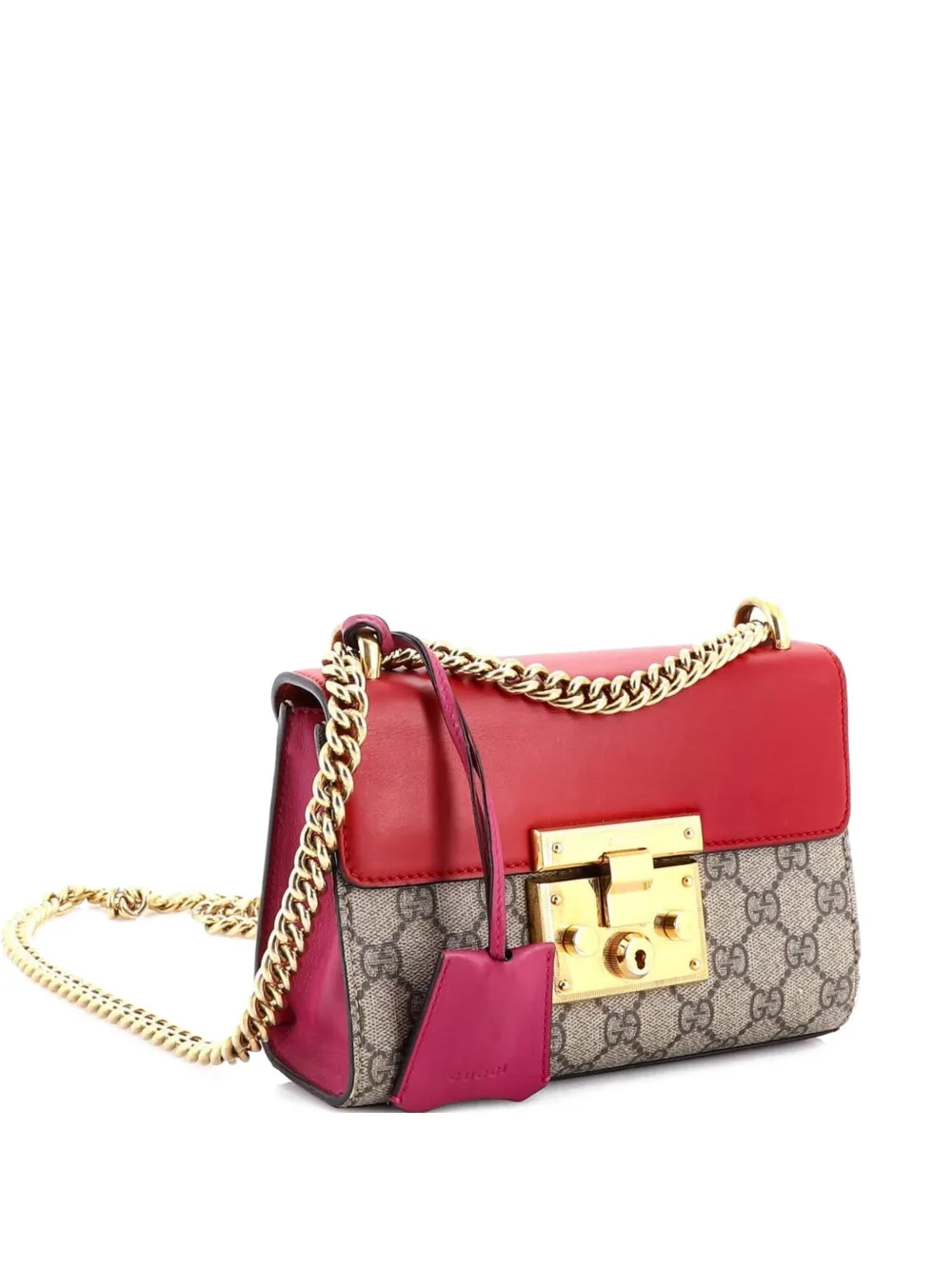 Gucci Pre-Owned Padlock Shoulder Bag GG Coated Canvas and Leather Small crossbody bag - Marrone