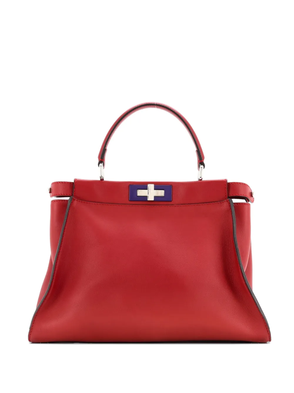 Fendi Pre-Owned Peekaboo Bag Rigid Leather Regular satchel - Rosso
