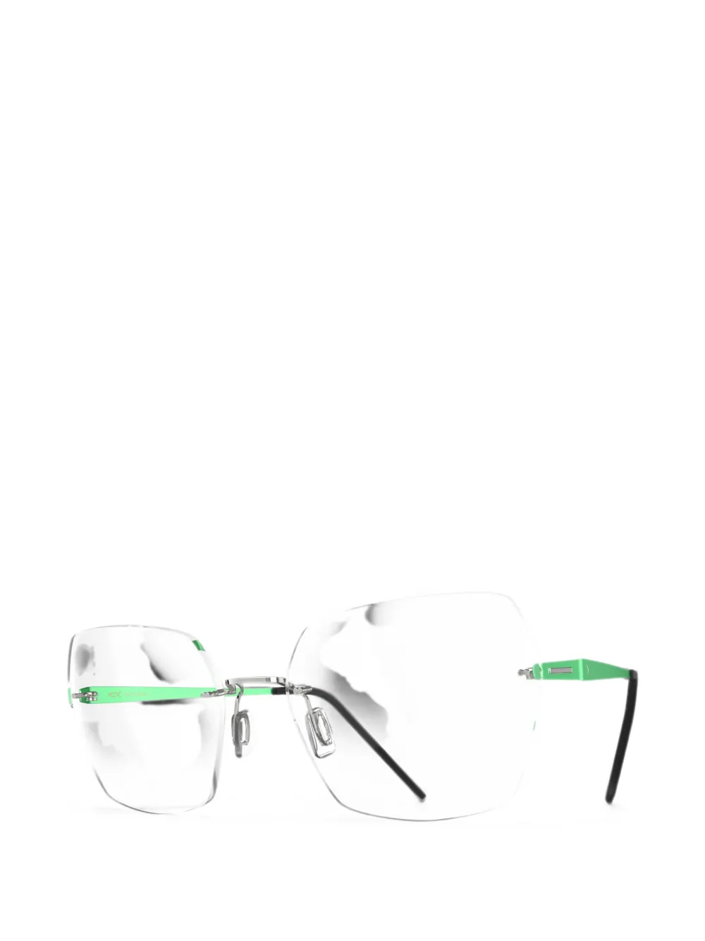 Blackfin Aero Loop B3-P1 rimless geometric-frame glasses - Verde