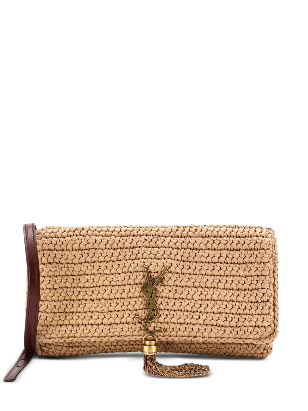 Saint Laurent Pre-Owned Kate 99 Tassel Flap Bag Woven Raffia Medium shoulder bag - Toni neutri