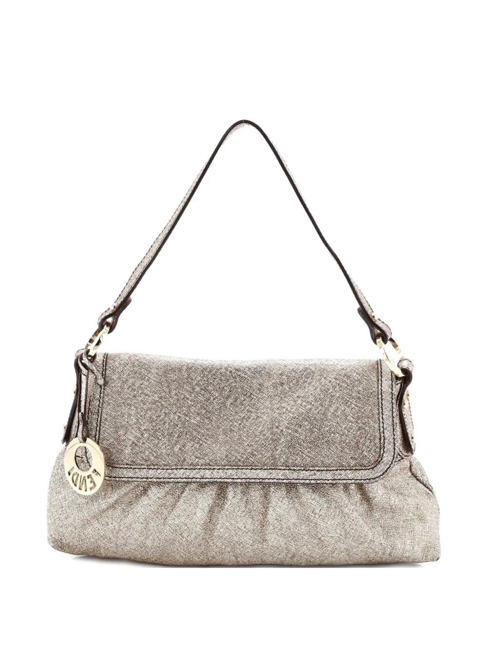 Fendi Pre-Owned Chef Flap Bag Metallic Leather Small shoulder bag - Oro