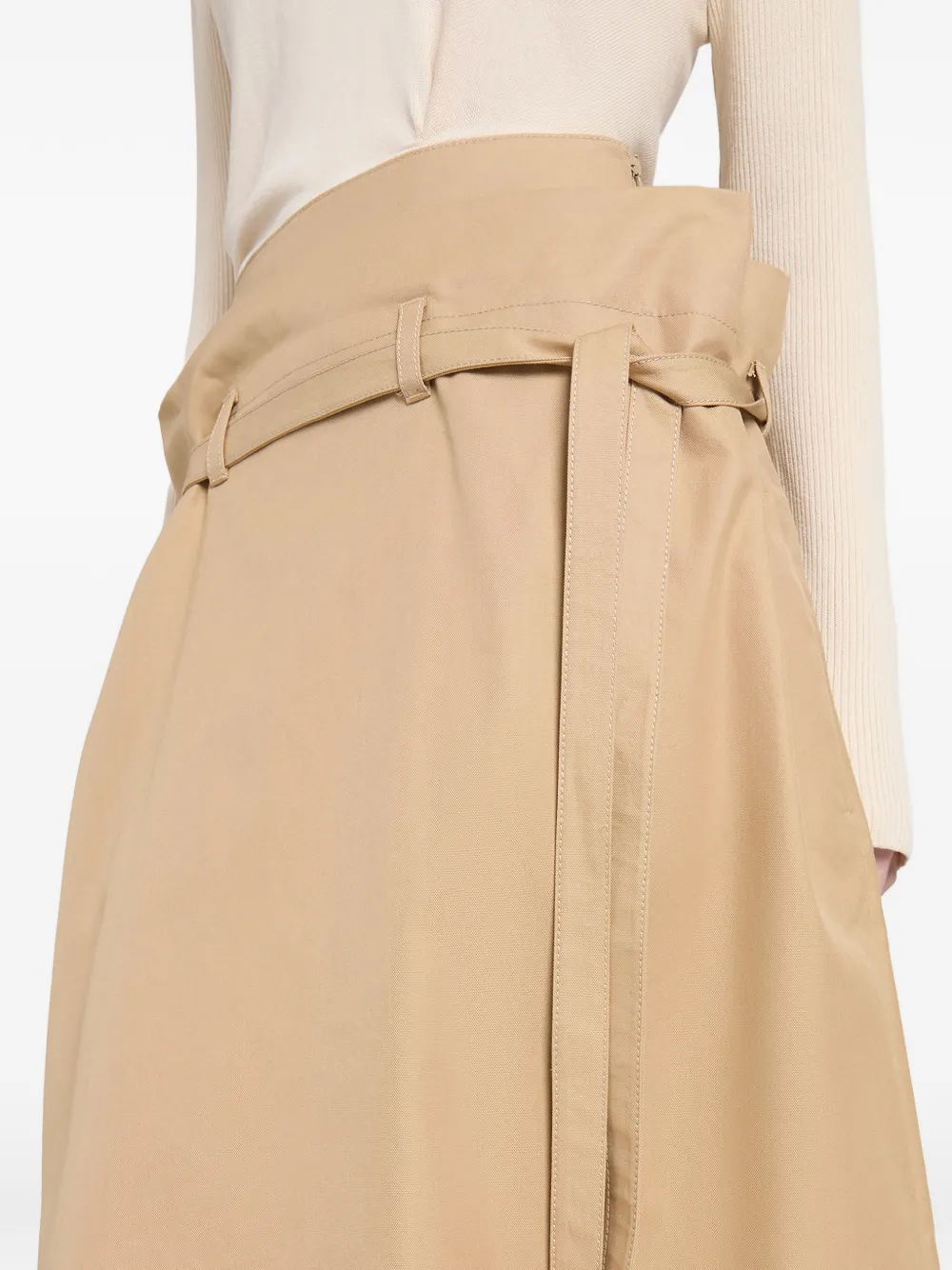 Paperbag-Waist Midi Skirt