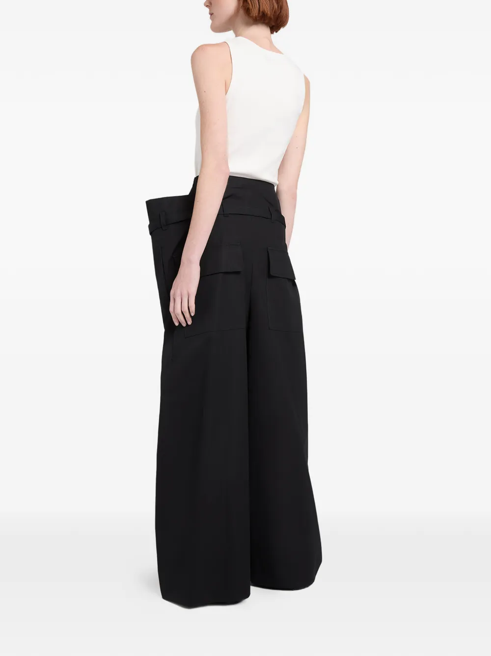 Ports 1961 Broek met wijde pijpen Zwart
