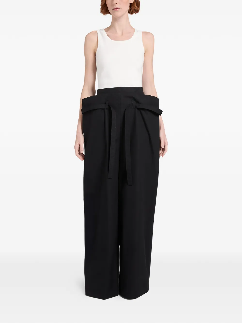 Ports 1961 Broek met wijde pijpen Zwart