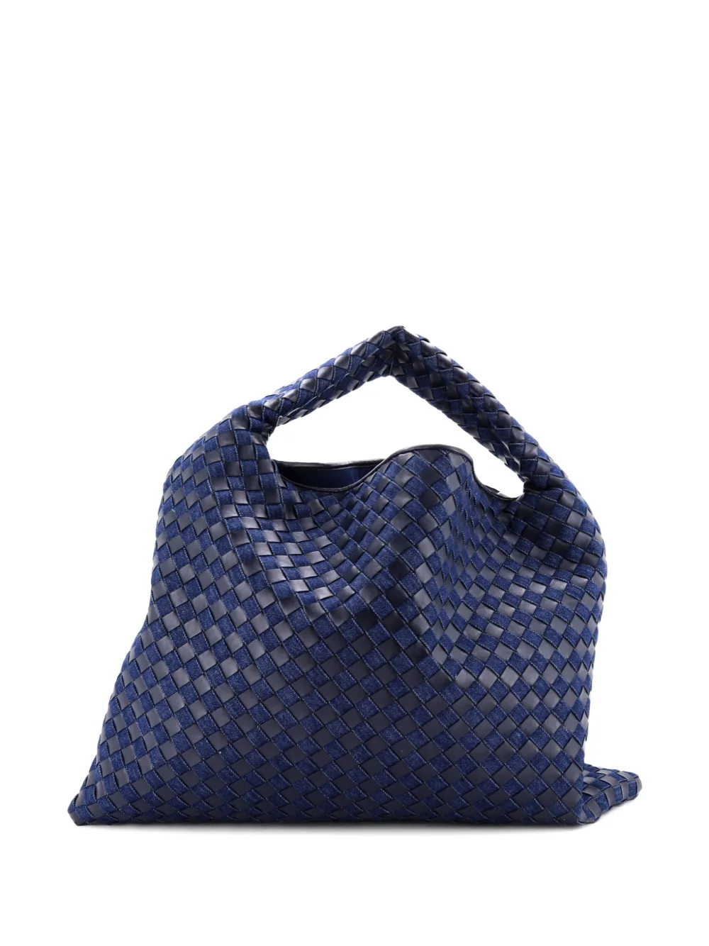Bottega Veneta Pre-Owned Hop Intrecciato Leather and Denim Large hobo bag - Blu