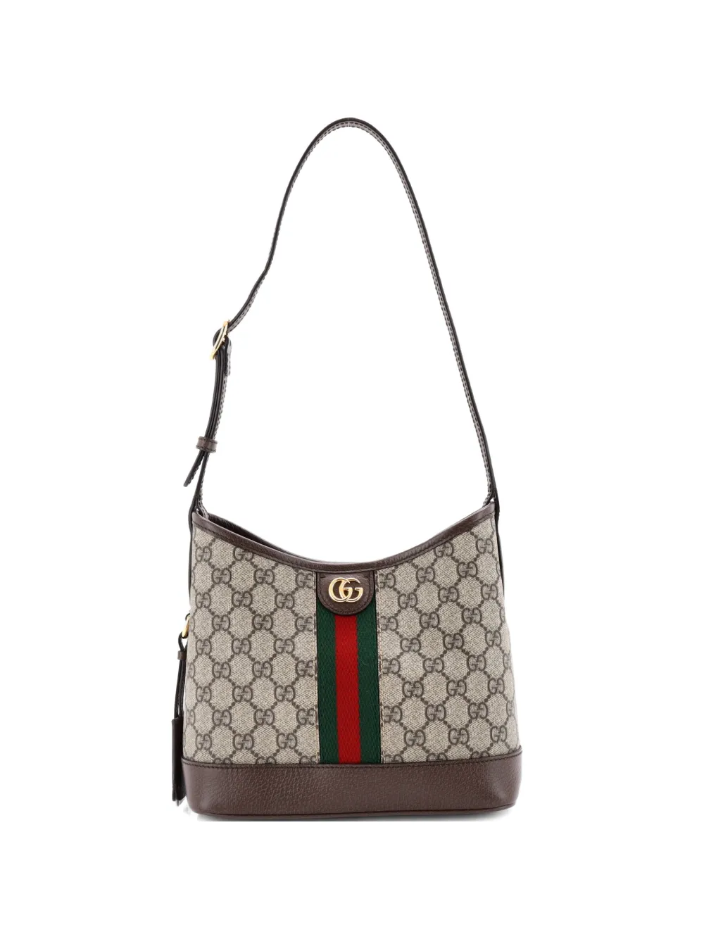 Gucci Pre-Owned Ophidia Open Bucket Bag GG Coated Canvas with Leather Small shoulder bag - Marrone