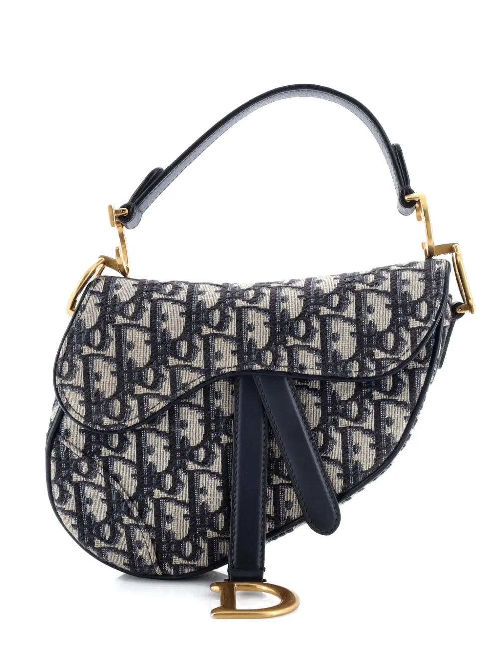 Christian Dior Pre-Owned Saddle Handbag Oblique Canvas Mini shoulder bag - Blu