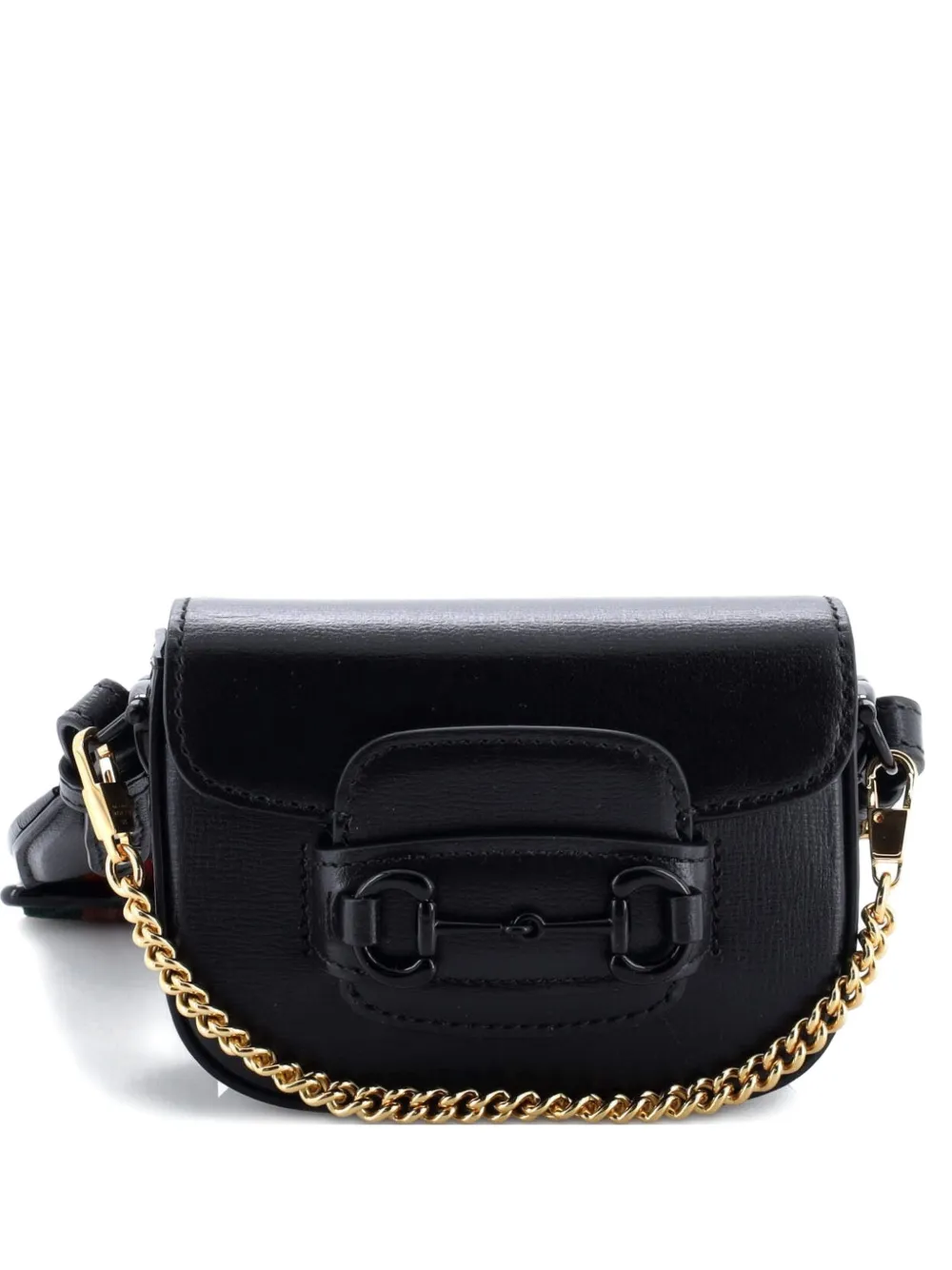 Gucci Pre-Owned Horsebit 1955 Shoulder Bag Leather Super Mini crossbody bag - Nero