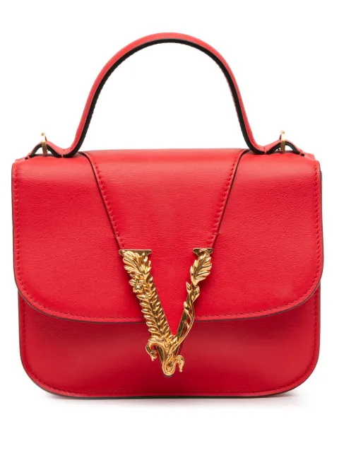 Versace Pre-Owned 2021-2025 Small Leather Virtus Top Handle Flap satchel