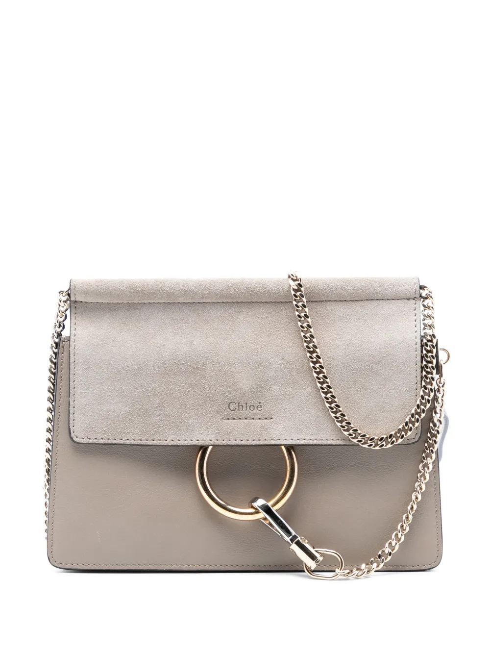 Chloé Pre-Owned 2020 Medium Calfskin and Suede Faye crossbody bag - Marrone
