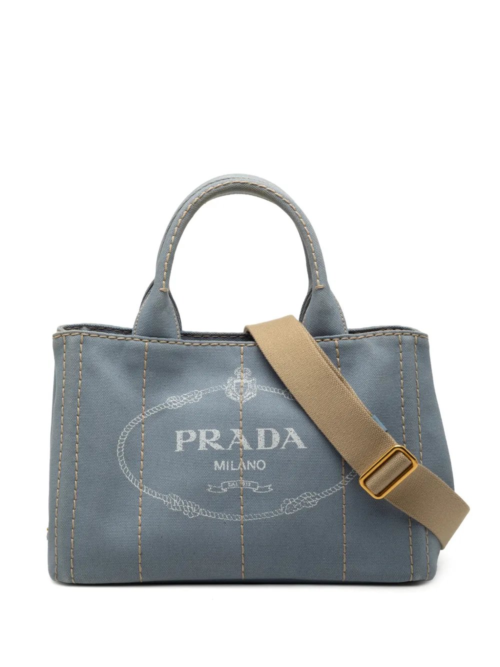Prada Pre-Owned 2010-2025 Small Canvas Canapa Logo satchel - Blu