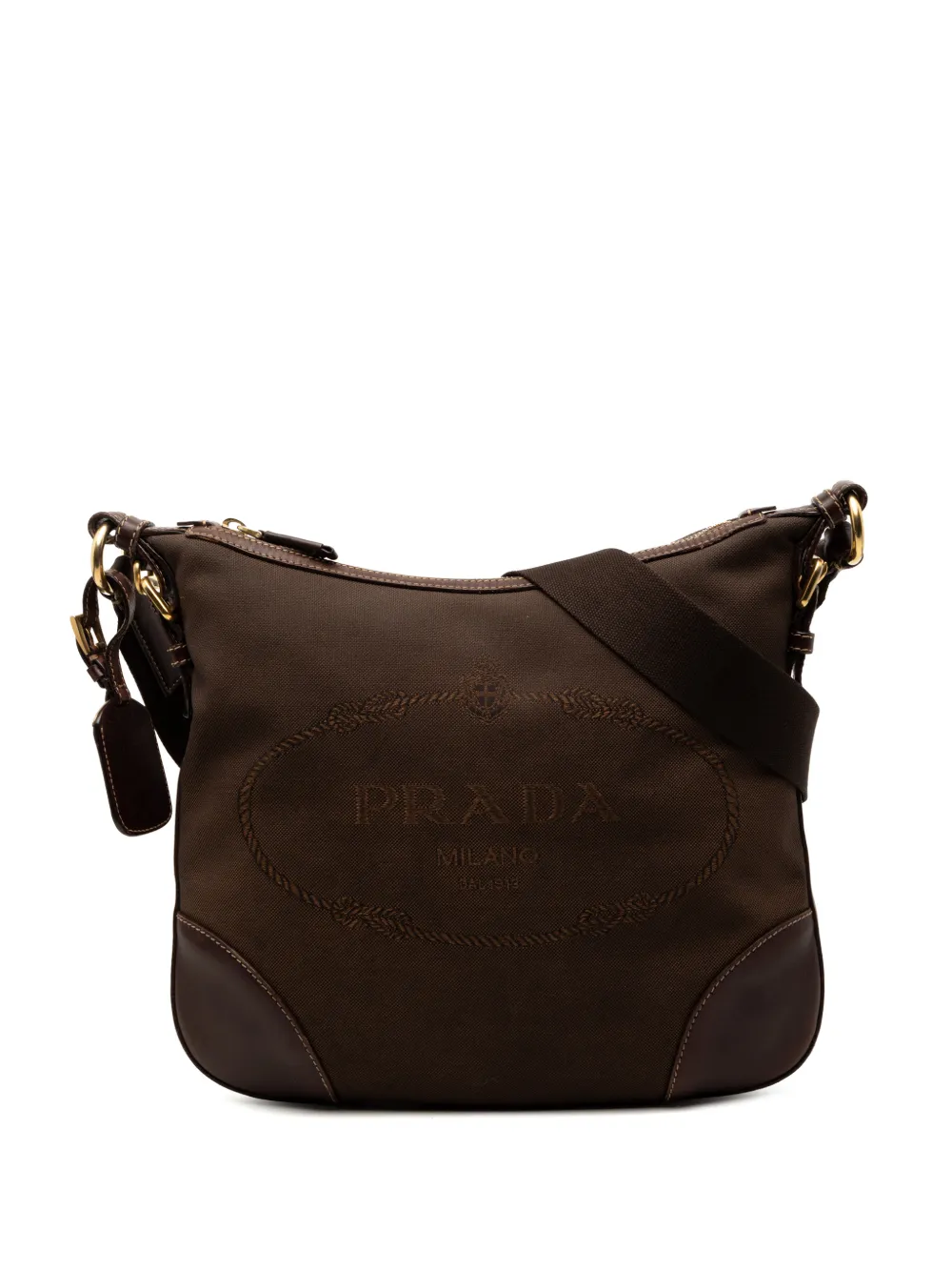 Prada Pre-Owned 2000-2025 Canvas Canapa Logo crossbody bag - Marrone