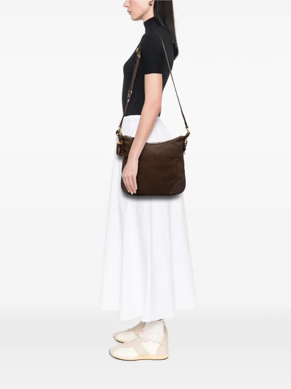 Prada Pre-Owned 2000-2025 Canvas Canapa Logo Crossbody Bag | Brown