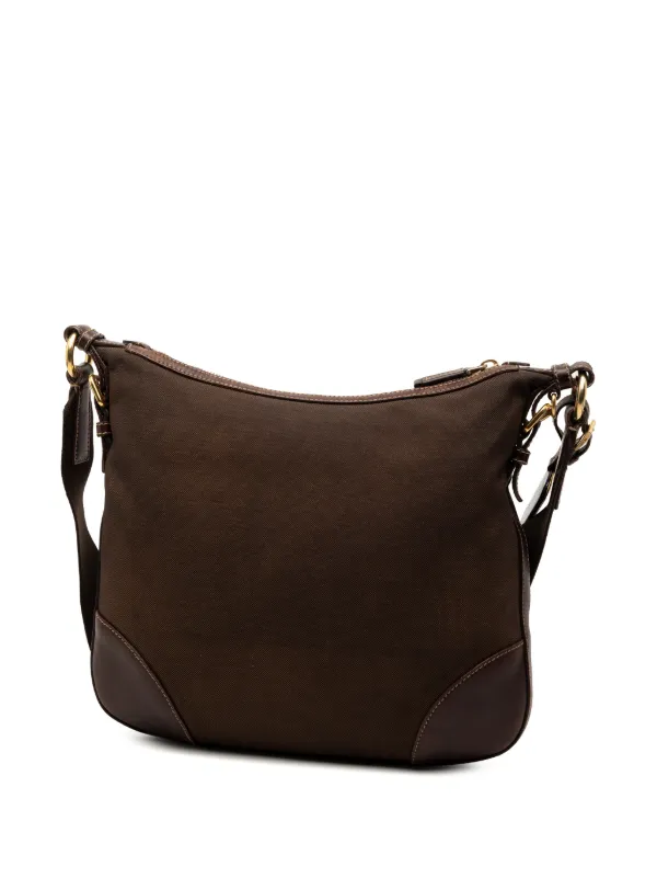 Prada Pre-Owned 2000-2025 Canvas Canapa Logo Crossbody Bag | Brown