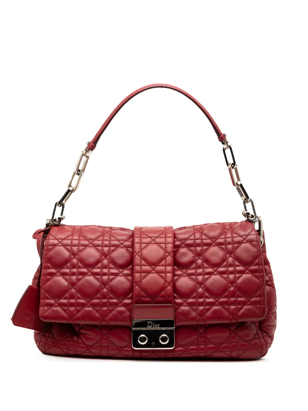 Christian Dior Pre-Owned 2010 Lambskin Cannage New Lock shoulder bag - Rosso