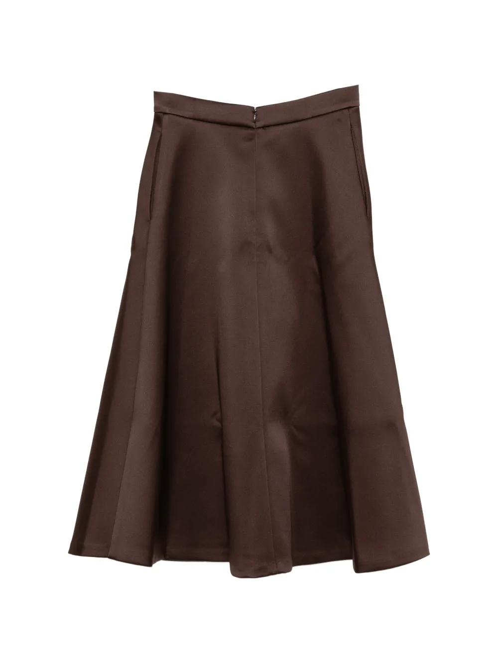  Róhe Satin Midi Skirt - Brown 