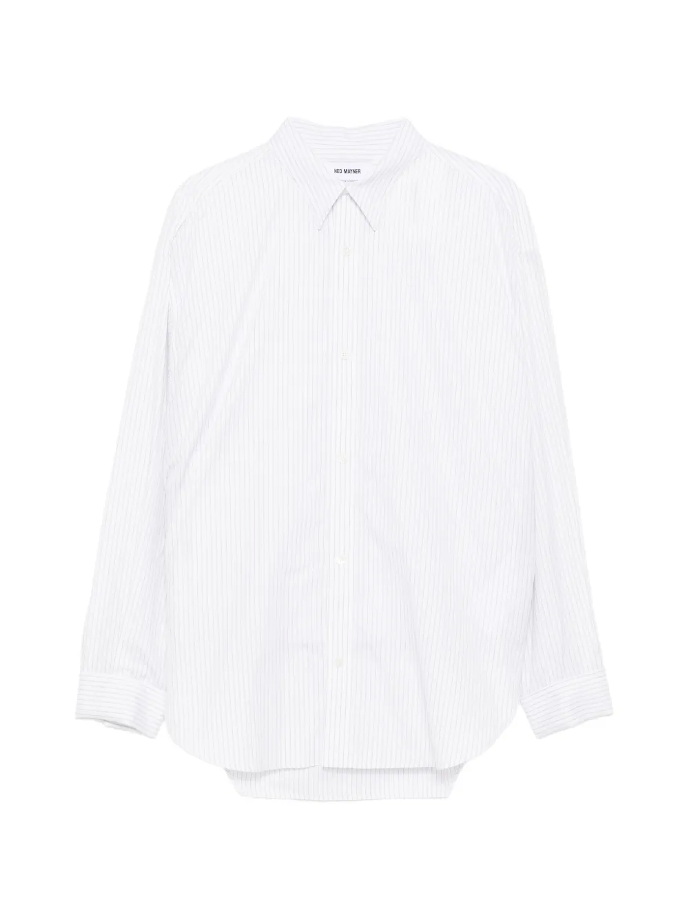 Hed Mayner Pinstripe Long-sleeve Shirt In White