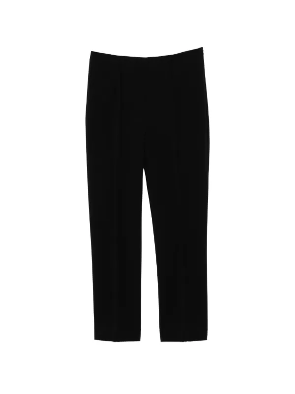 Róhe Cigarette-leg Topstitched Slim-fit Trousers in Black